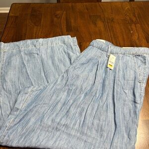 Lane Bryant wide leg lightweight chambray pants size 22w NWT